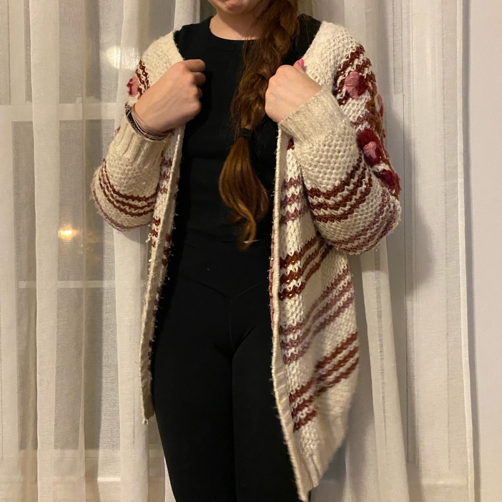 Knit patterned cardigan